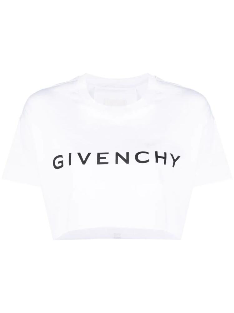 Givenchy logo-print cropped T-shirt - White Cover