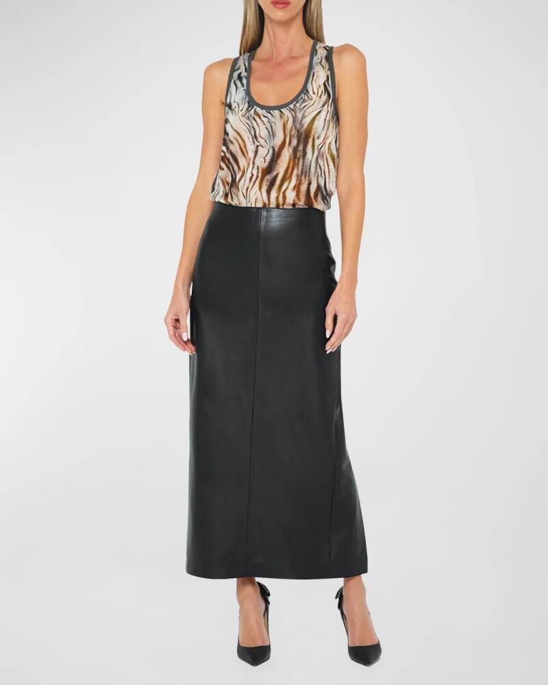 JBQ Daphne Faux Leather Midi Skirt Cover