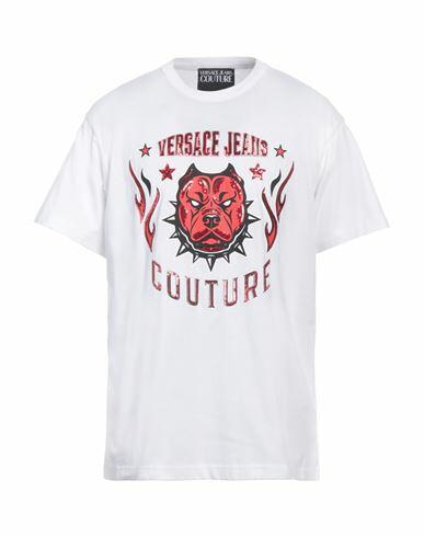 Versace Jeans Couture Man T-shirt White Cotton Cover