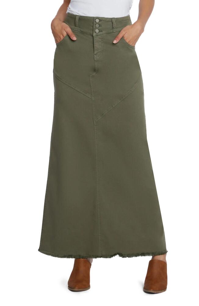 Wash Lab Denim Pieced Denim Maxi Skirt in Dusty Green Cover