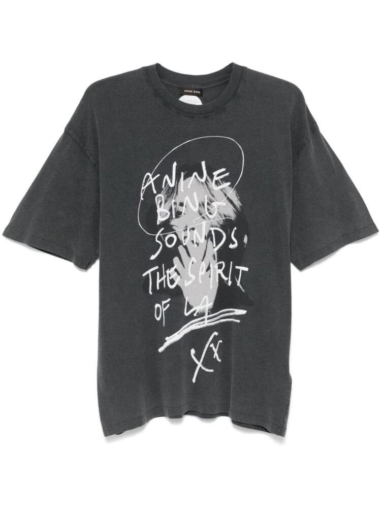 ANINE BING graphic-print T-shirt - Black Cover