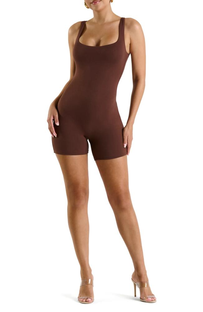 Naked Wardrobe The NW Smooth Romper in Chocolate Cover