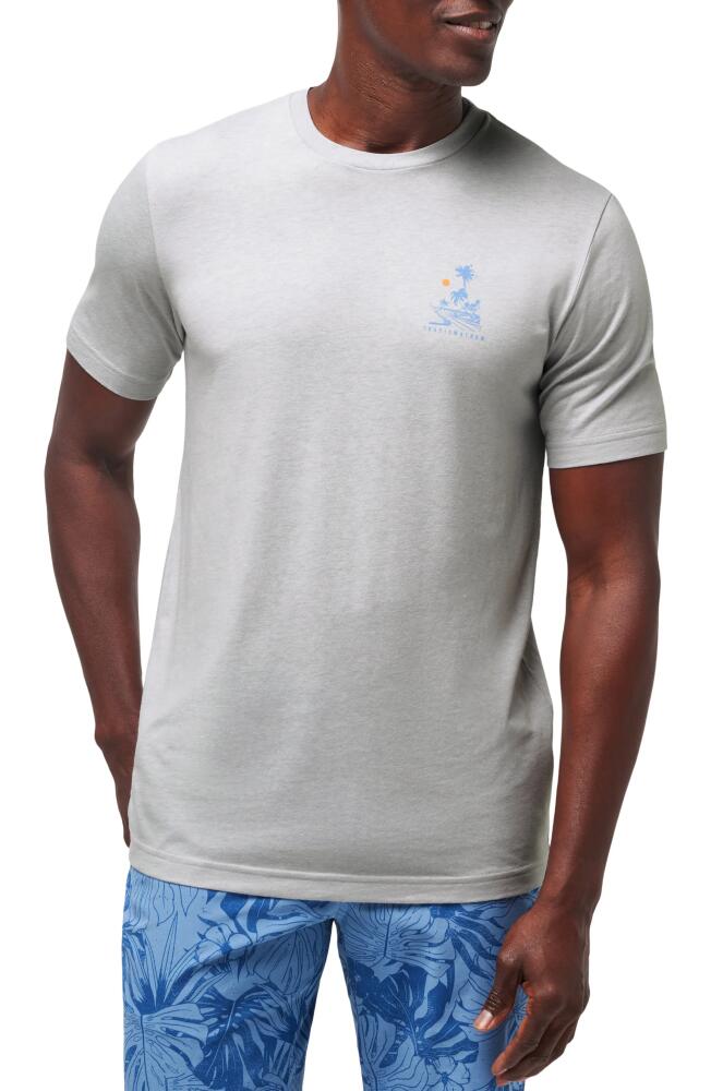 TravisMathew Off the Pier Graphic T-Shirt in Heather Light Grey Cover