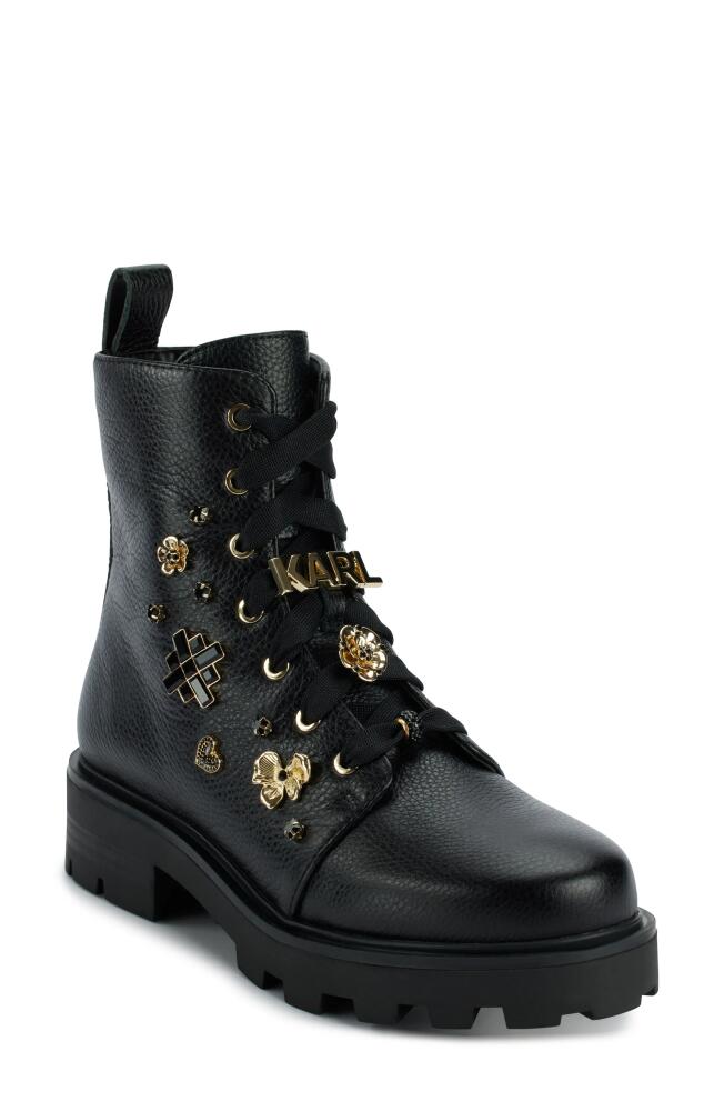 KARL LAGERFELD PARIS Makenzie Combat Boot in Black Cover