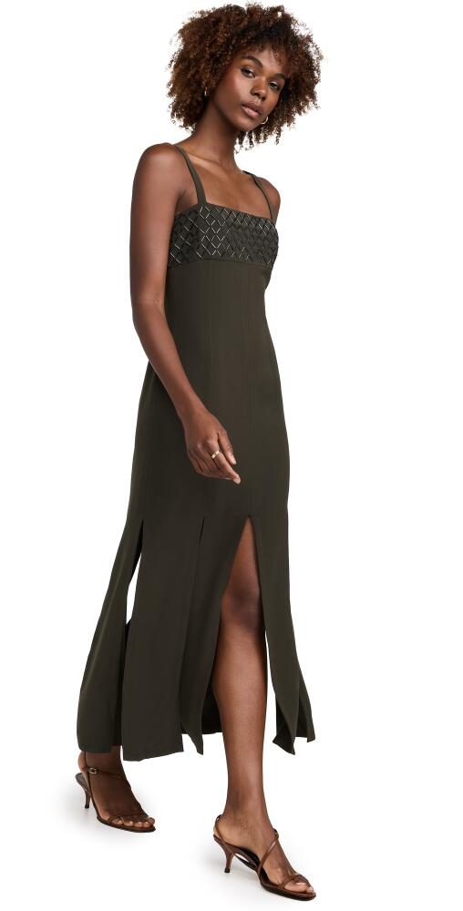 La Ligne Embellished Carwash Dress Dark Olive Cover