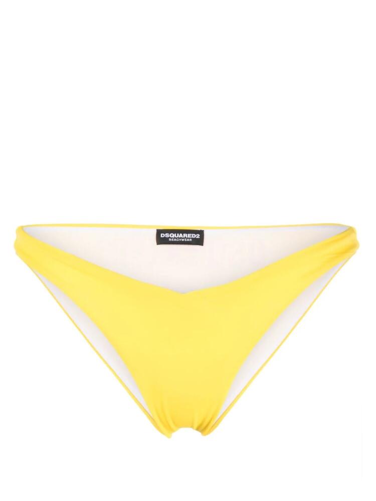 DSQUARED2 logo-print bikini bottoms - Yellow Cover