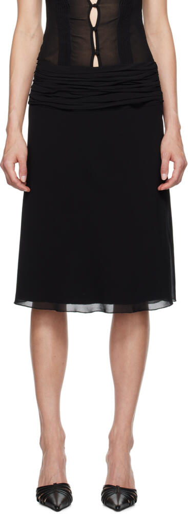 GUIZIO Black Eda Midi Skirt Cover