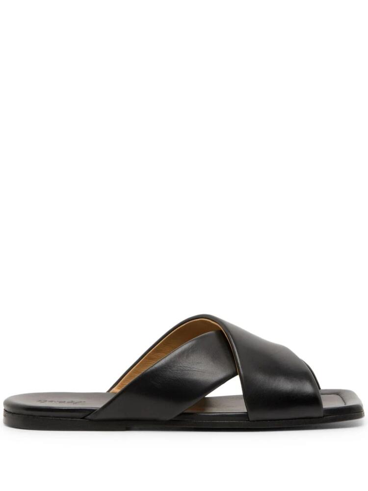 Marsèll square-toe leather slides - Black Cover