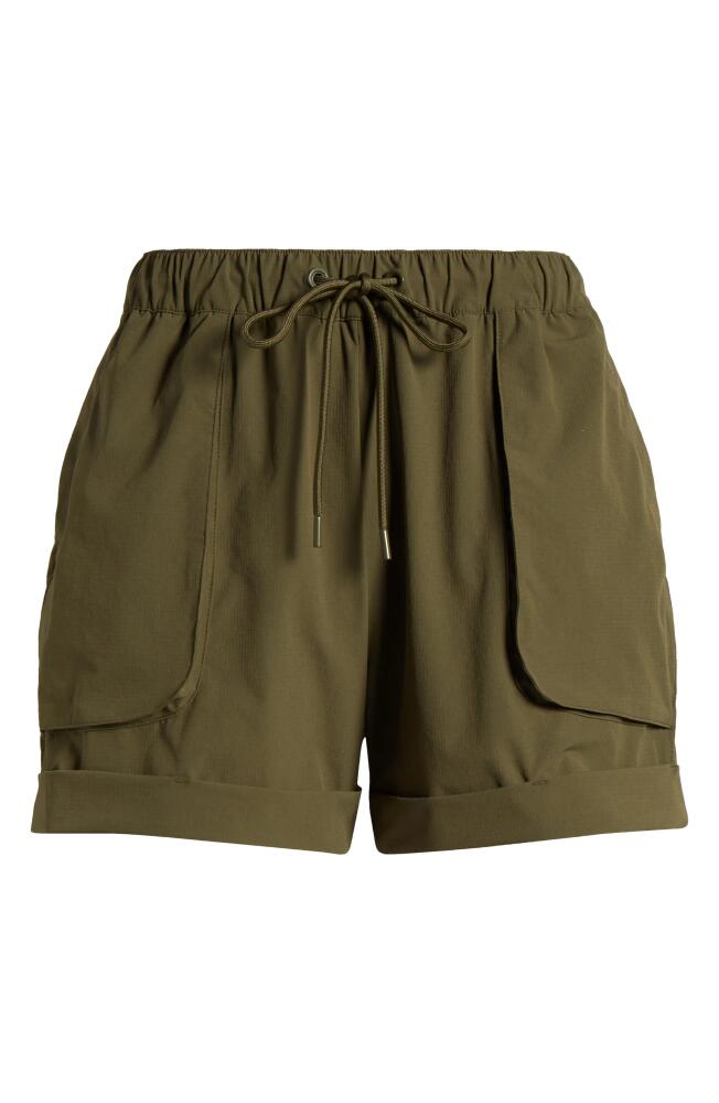 zella Navigator Drawstring Utility Shorts in Olive Night Cover