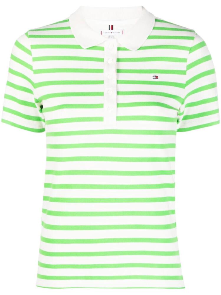 Tommy Hilfiger striped cotton polo top - Green Cover