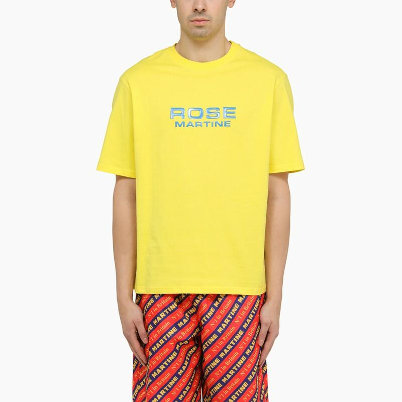 Martine Rose Yellow cotton T-shirt with logo Cover