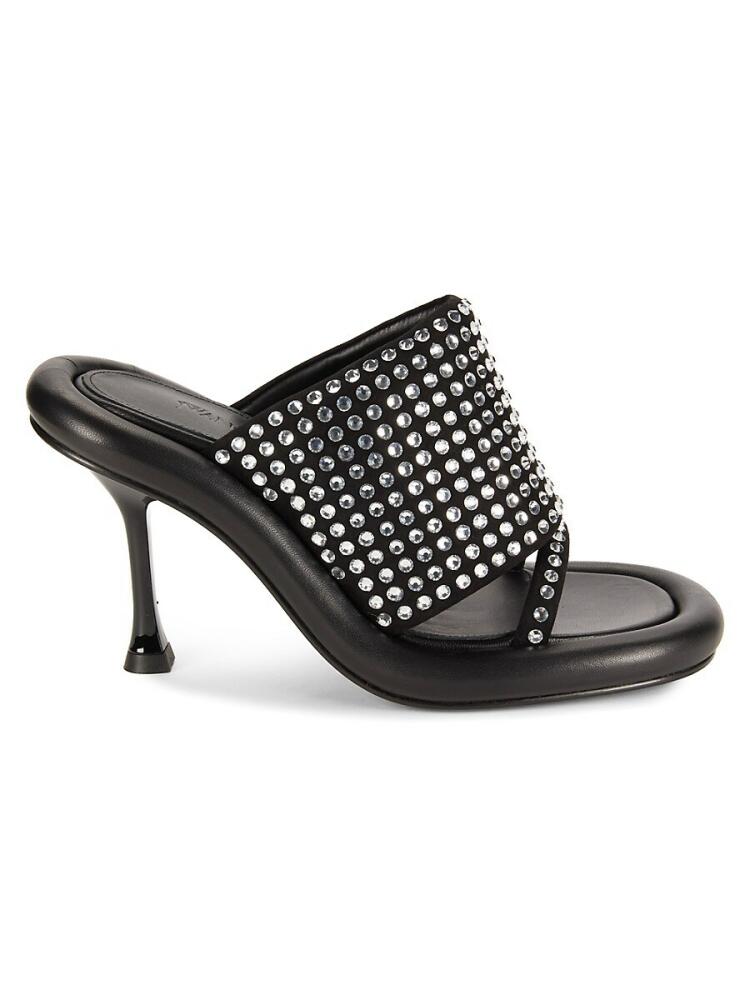 JW Anderson Women's Rhinestone Embellished Suede Sandals - Black Cover