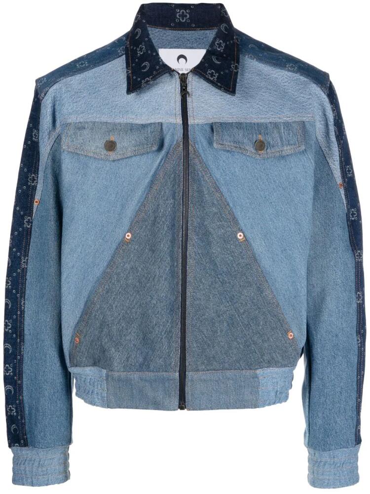 Marine Serre patchwork denim jacket - Blue Cover