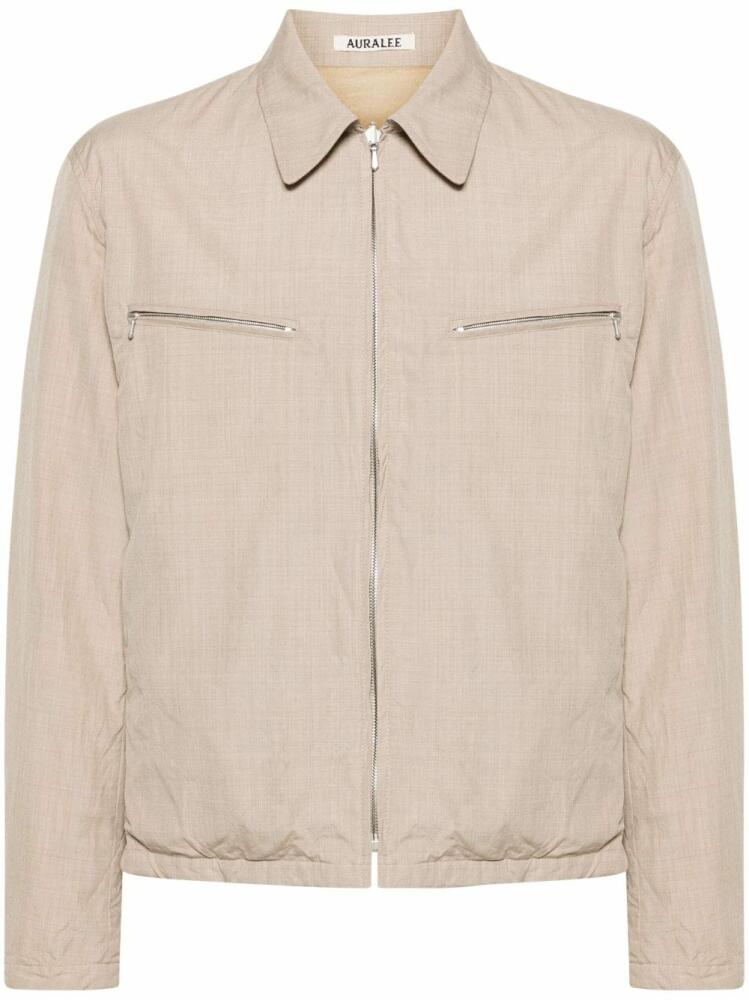 Auralee zip-up wool shirt jacket - Neutrals Cover