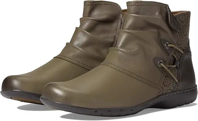 Cobb Hill Penfield Ruched Boot (Thunder Grey Leather) Women's Boots Cover