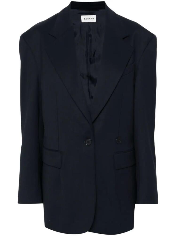 P.A.R.O.S.H. single-breasted virgin wool blazer - Blue Cover