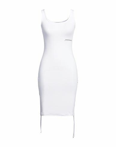 Hinnominate Woman Mini dress White Cotton, Elastane Cover