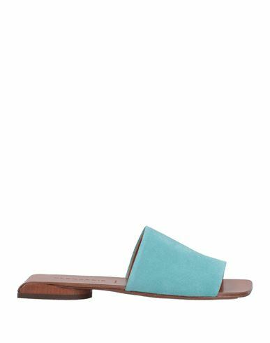 Clergerie Woman Sandals Turquoise Leather Cover