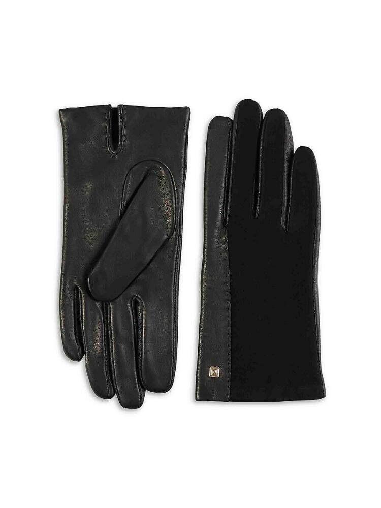 Bruno Magli Women's Suede & Leather Gloves - Black Cover