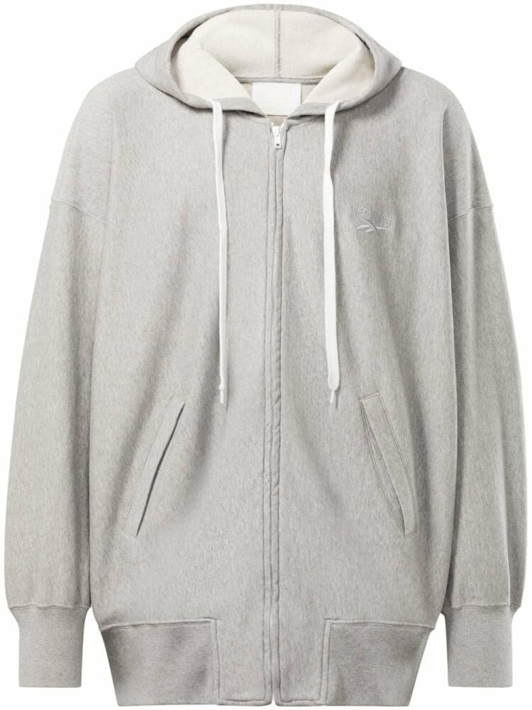 Reebok LTD logo-embroidered zipped hoodie - Grey Cover