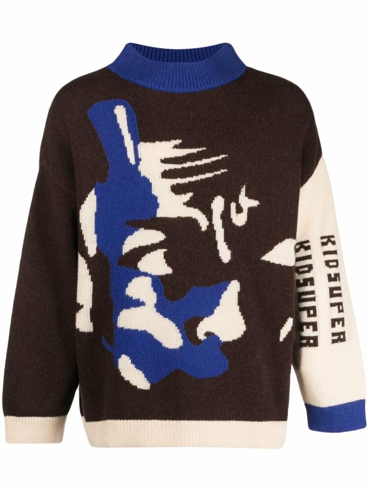 KidSuper Jazz Club intarsia-knit sweatshirt - Brown Cover