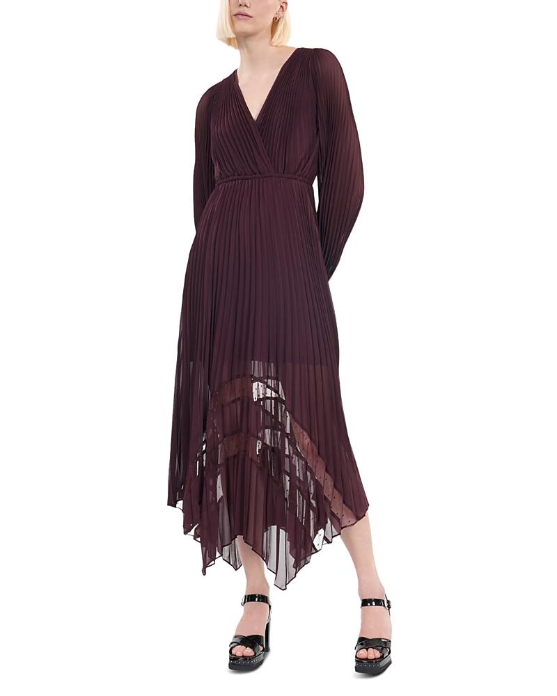 The Kooples Pleated Asymmetric Midi Dress Cover