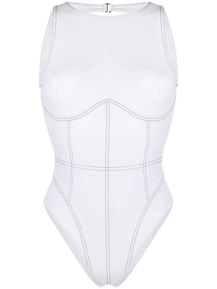 Noire Swimwear open-back one-piece swimsuit - White Cover