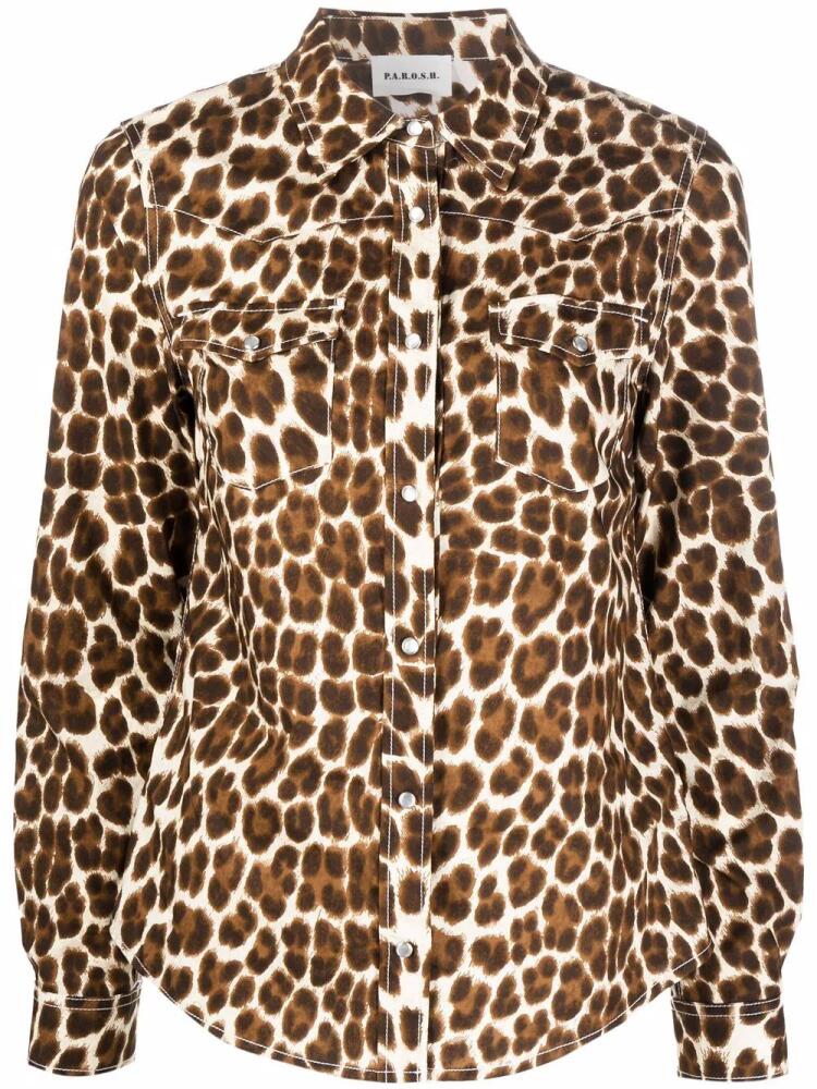 P.A.R.O.S.H. leopard-print shirt - Brown Cover