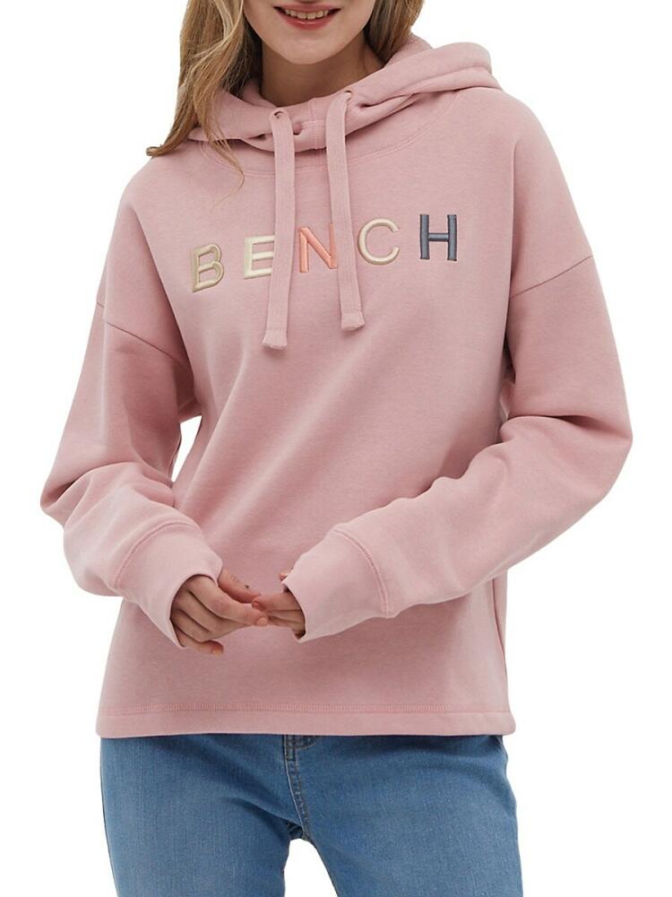 Bench. Women's Logo Drop Shoulder Hoodie - Rose Cover