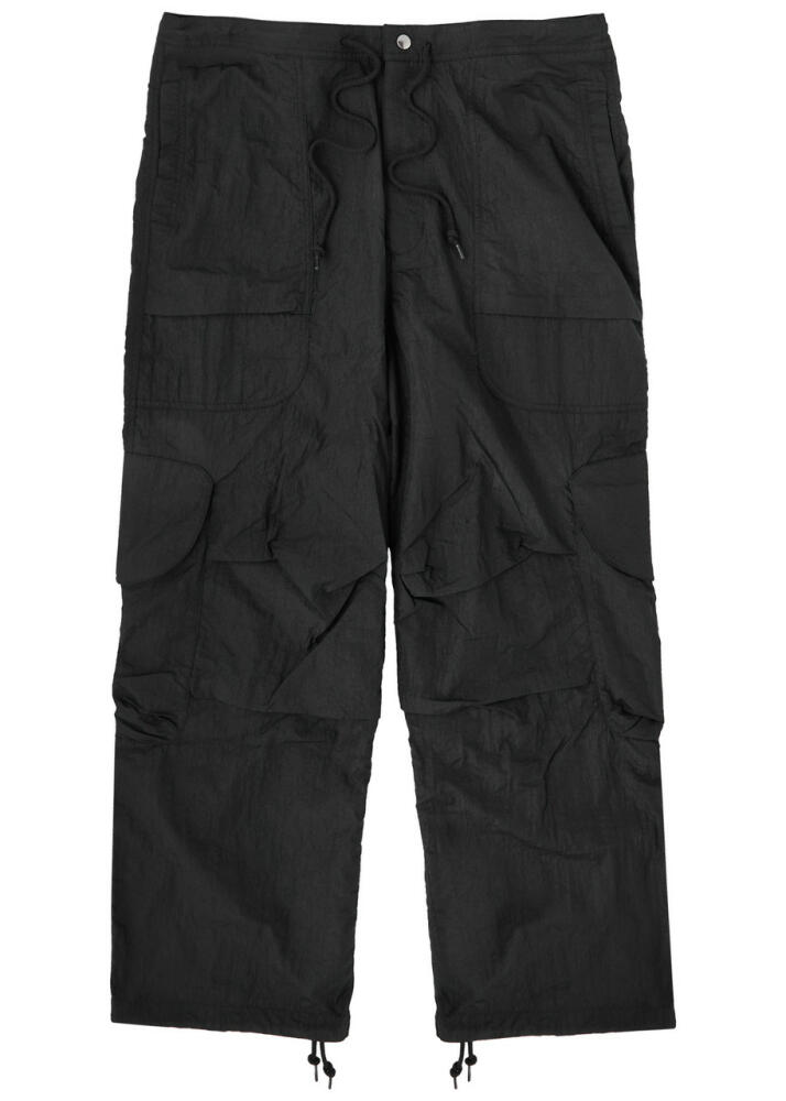 Entire Studios Freight Crinkled Nylon Cargo Trousers - Black Cover