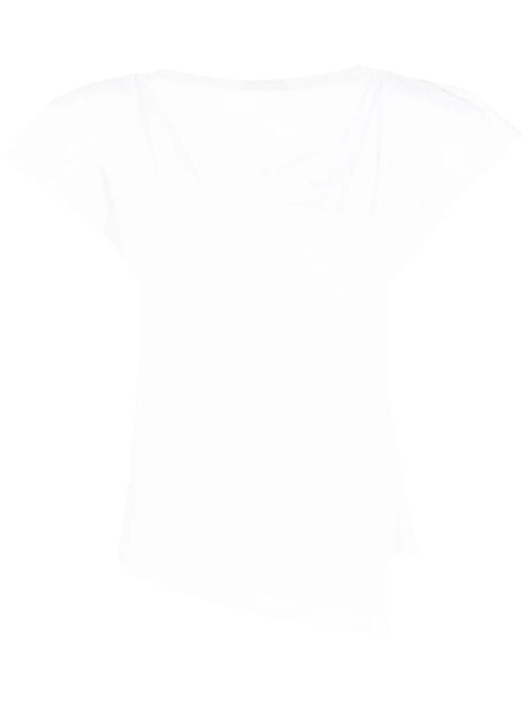 ISABEL MARANT Sebani padded asymmetric T-shirt - White Cover