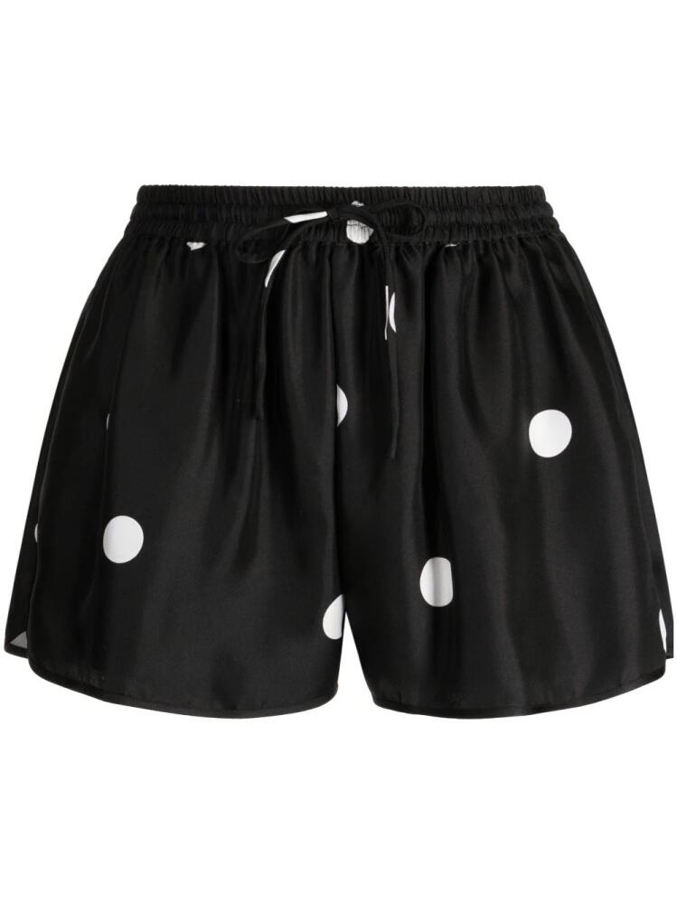 Cynthia Rowley polka-dot drawstring silk shorts - Black Cover