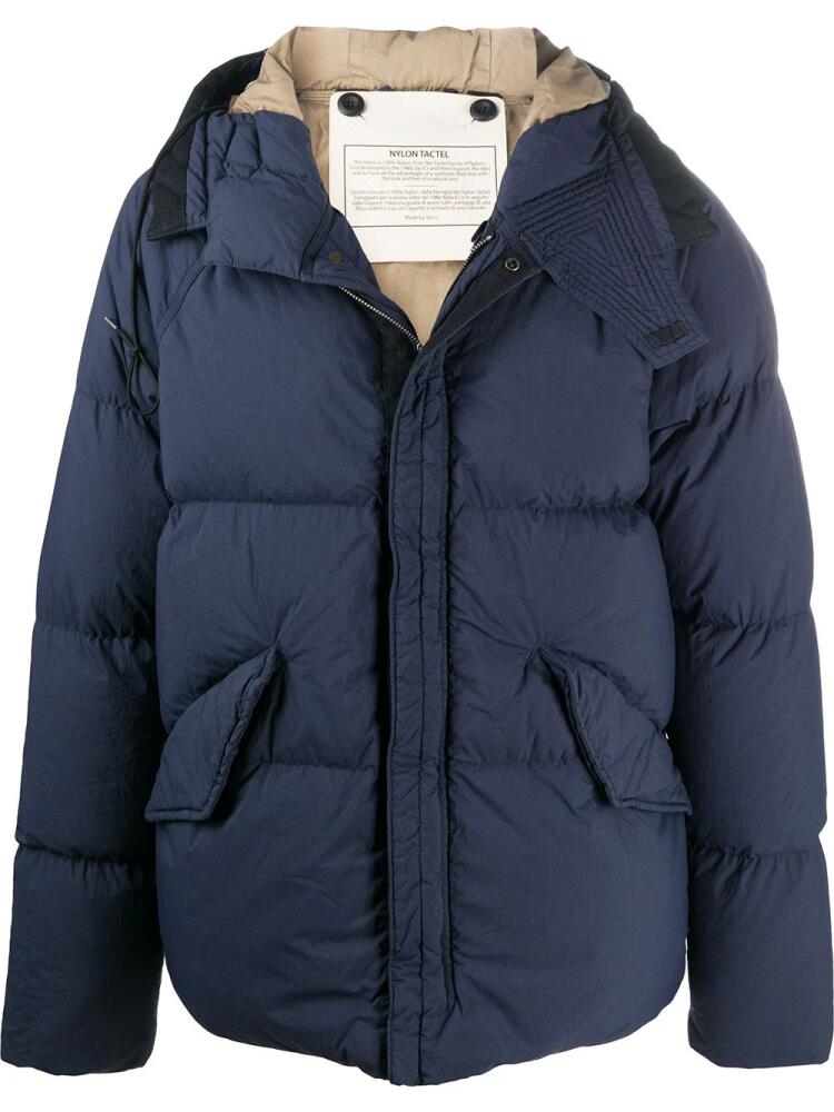 Ten C padded hooded jacket - Blue Cover