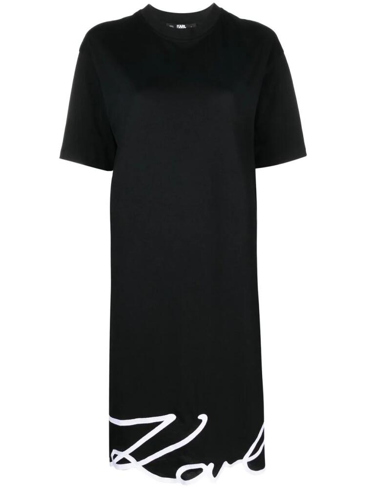 Karl Lagerfeld Signature Hem organic-cotton dress - Black Cover