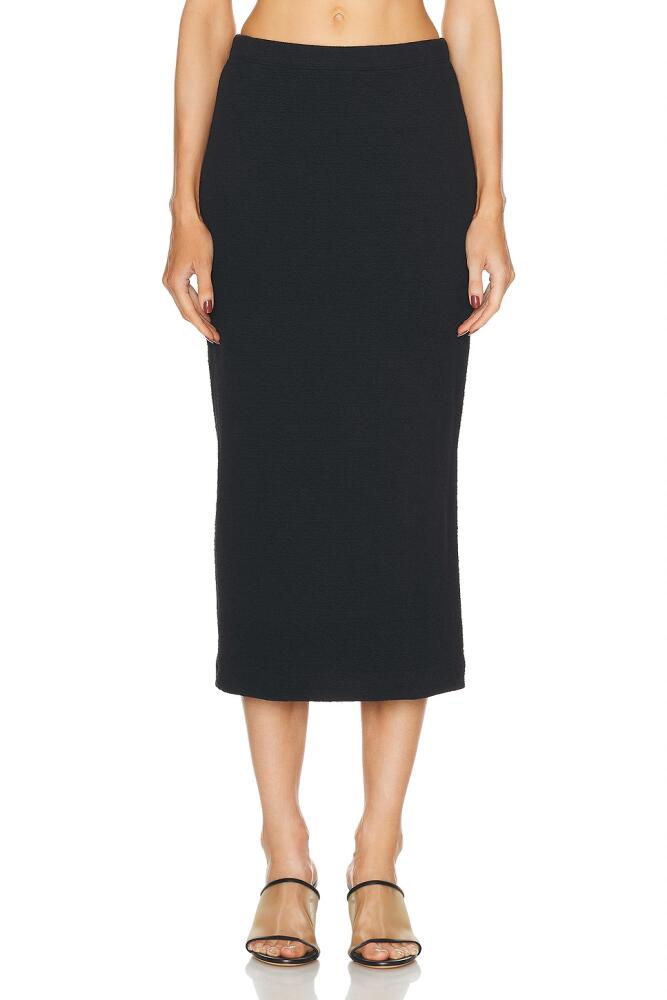 Enza Costa Textured Jacquard Skirt in Black Cover