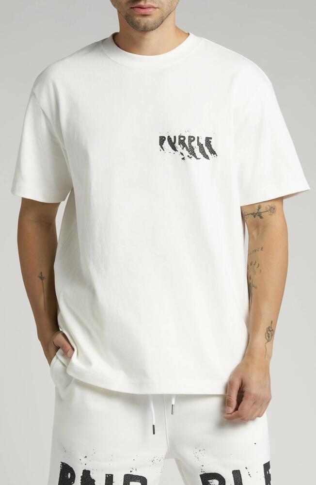 PURPLE BRAND Oversize Heavyweight Graphic T-Shirt in White Cover