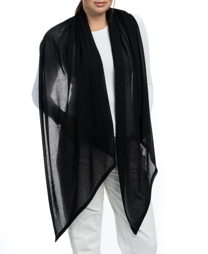 Vince Camuto Solid Knit Bias Scarf - Black Cover