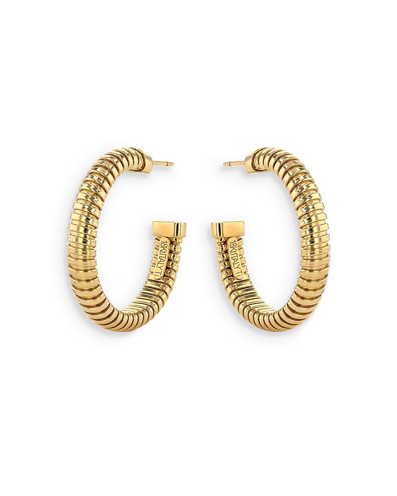 Alberto Milani 18K Yellow Gold Via Bagutta Tubogas Small Hoop Earrings Cover