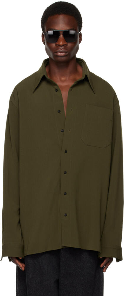 LU'U DAN SSENSE Exclusive Khaki Oversized Shirt Cover