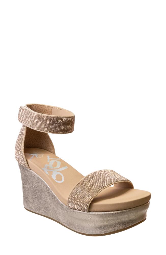 OTBT Status Crystal Embellished Wedge Sandal in Rose Gold Cover