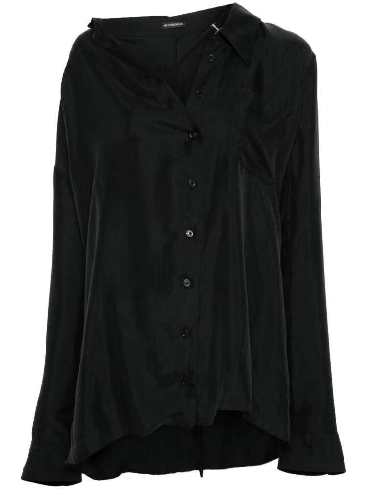 Ann Demeulemeester asymmetric silk shirt - Black Cover