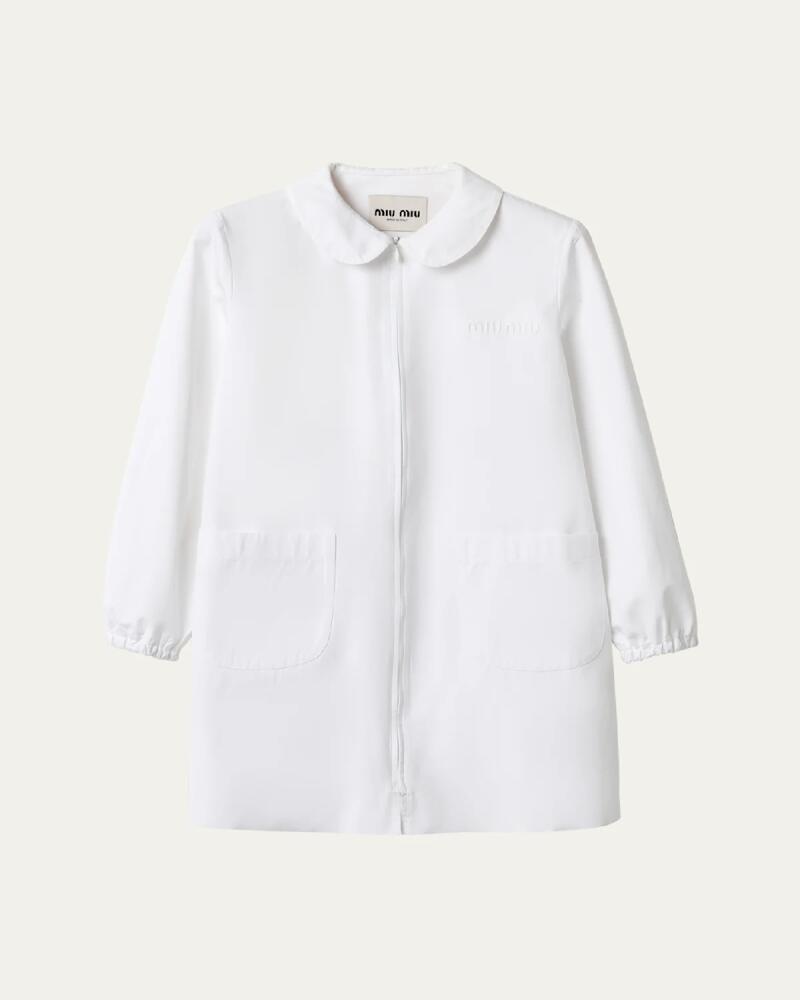 Miu Miu Peter Pan Collar Poplin Mini Dress Cover