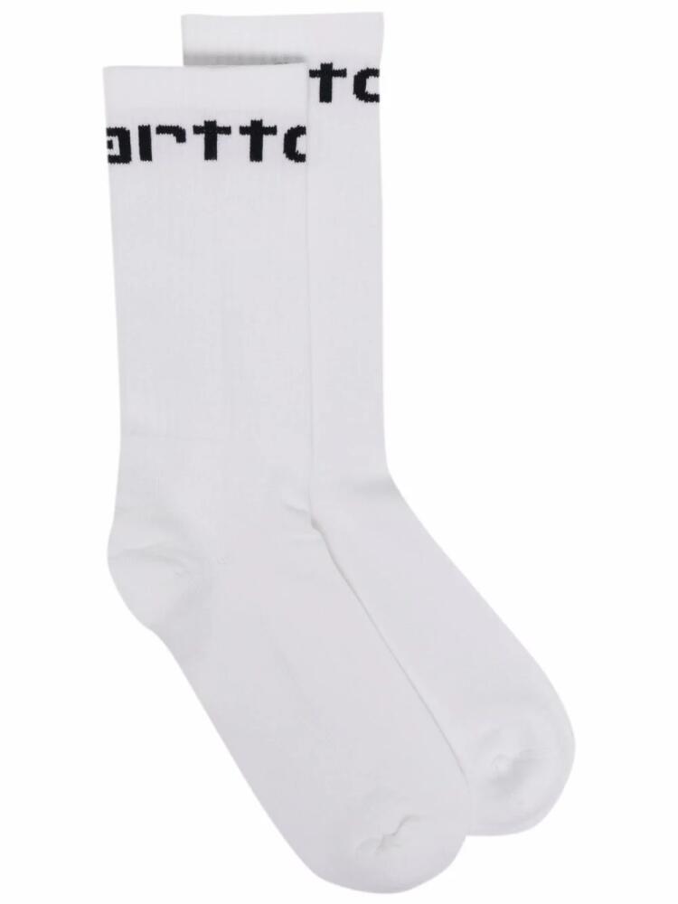 Carhartt WIP logo-intarsia socks - White Cover