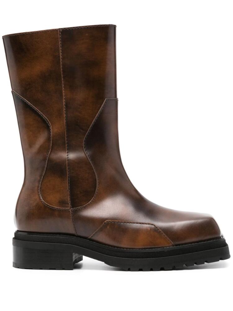 Eckhaus Latta tortoiseshell-pattern leather boots - Brown Cover