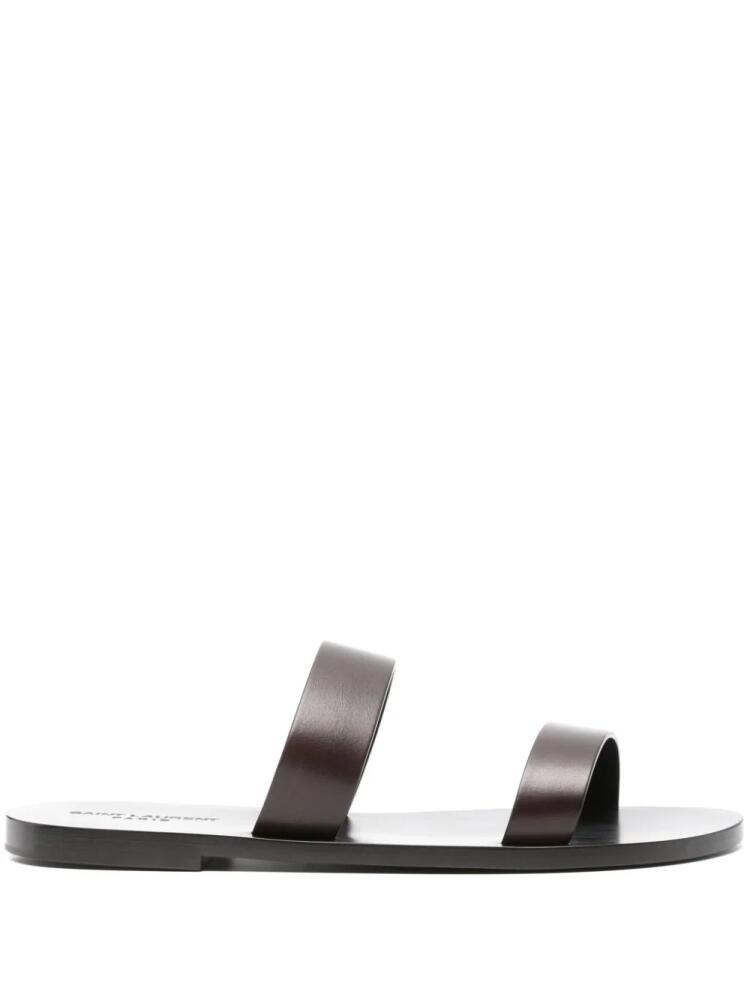 Saint Laurent slip-on leather sandals - Brown Cover