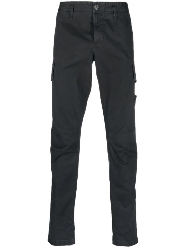 Stone Island tapered cotton cargo trousers - Grey Cover