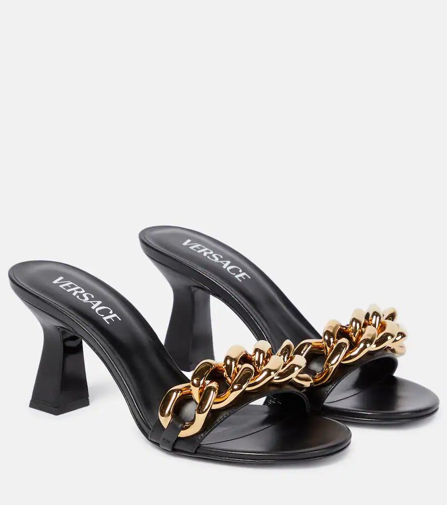 Versace Medusa chain-trimmed leather sandals Cover