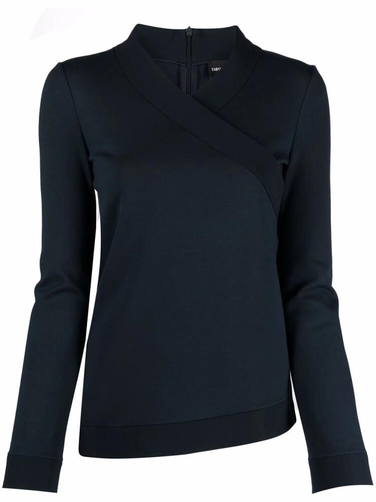 Emporio Armani wrap-neckline jumper - Blue Cover