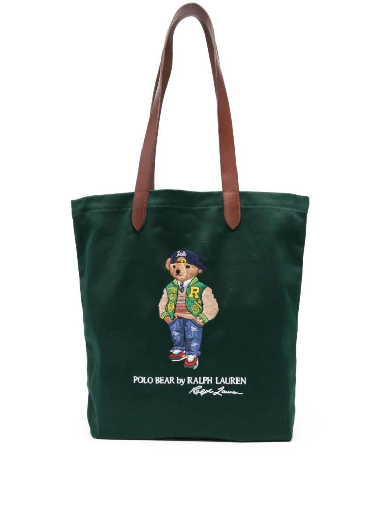 Polo Ralph Lauren embroidered Polo Bear tote bag - Green Cover