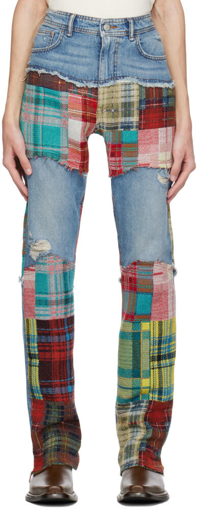 Acne Studios Blue Tartan Jeans Cover